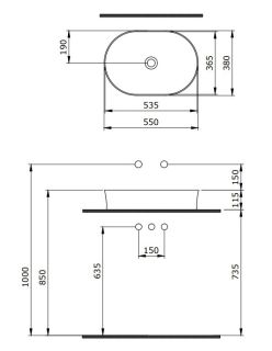 Раковина Berges EGO SL 181712 55см жасмин матовый